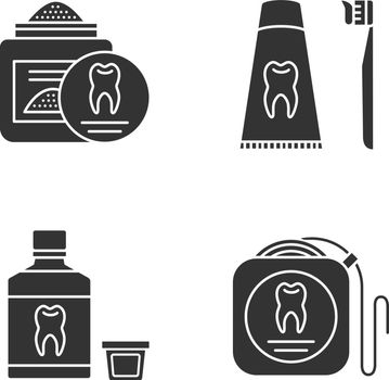 Dentistry glyph icons set