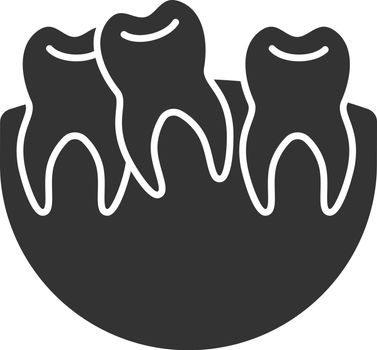 Crooked teeth glyph icon