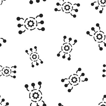 Algorithm api software icon seamless pattern background. Business concept vector illustration. Gear algorithm symbol pattern.