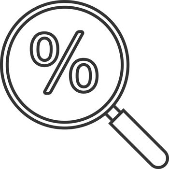 Magnifying glass with percent linear icon