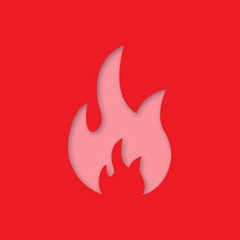 Fire paper cut out icon
