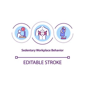 Sedentary workplace behavior concept icon