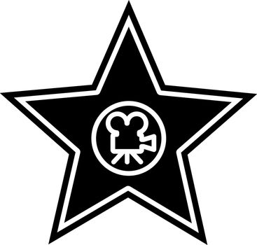 Movie star plaque glyph icon