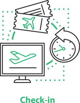 Airport check in concept icon