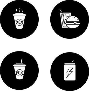 Foods glyph icons set