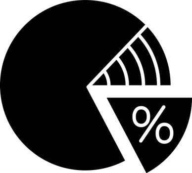 Percentage pie chart glyph icon