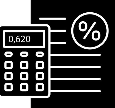 Percentage calculator glyph icon