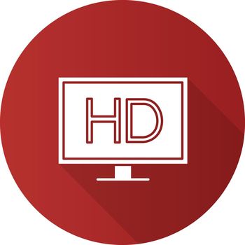 HD display flat design long shadow glyph icon