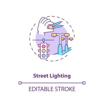 Street lighting concept icon