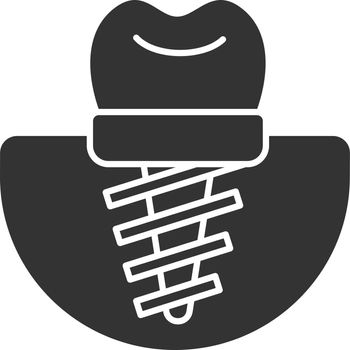 Dental implant glyph icon
