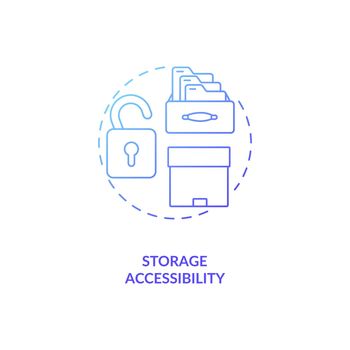 Storage accessibility concept icon