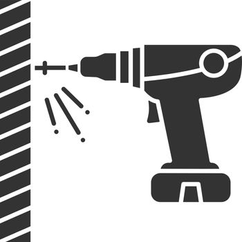 Portable electric screwdriver glyph icon