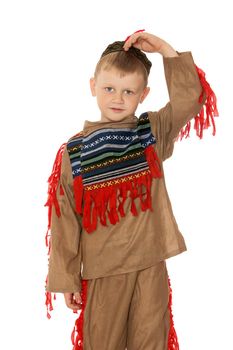 The boy in the costume of an Indian