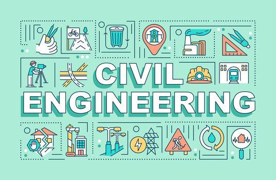 Civil engineering word concepts banner