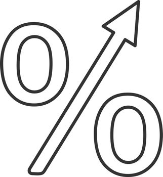 Percentage growth linear icon