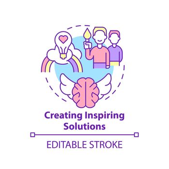 Creating inspiring solutions concept icon