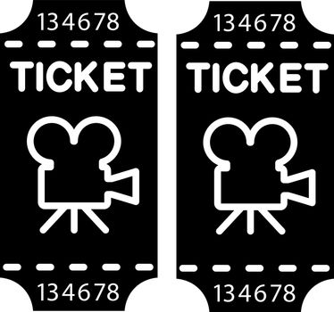 Cinema tickets glyph icon