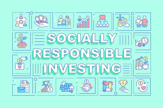 Socially responsible investing word concepts banner