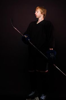 Young guy hockey player