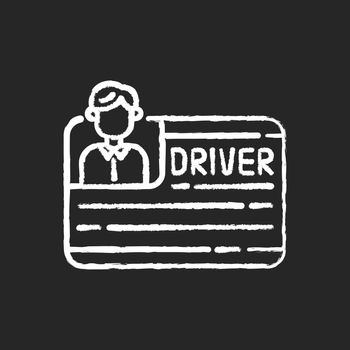 Drivers license chalk white icon on black background
