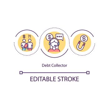 Debt collector concept icon