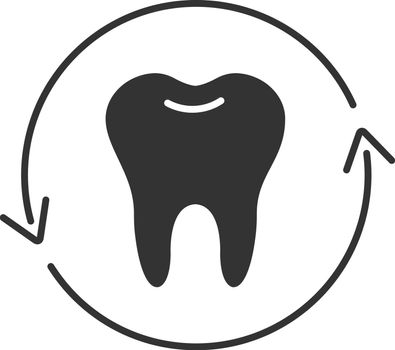 Teeth restoration glyph icon