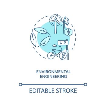 Environmental engineering turquoise concept icon