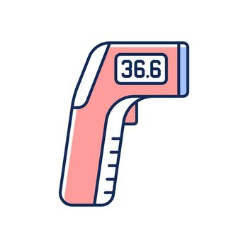 Infrared thermometer RGB color icon