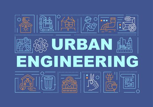 Urban engineering word concepts banner