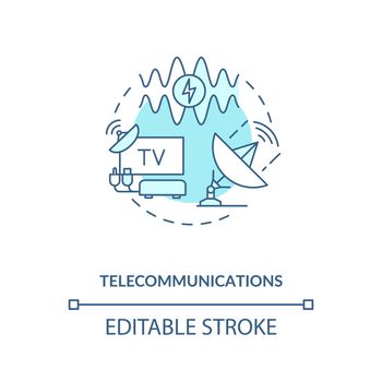 Telecommunications turquoise concept icon