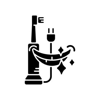 Electric toothbrush black glyph icon