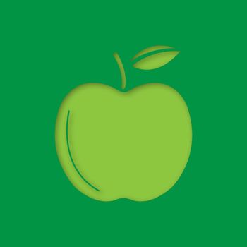 Apple fruit paper cut out icon