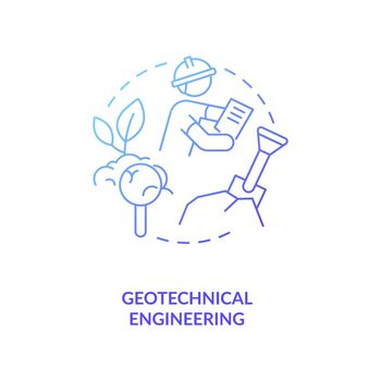 Geotechnical engineering blue gradient concept icon