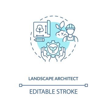 Landscape architect turquoise concept icon