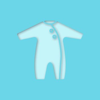 Baby bodysuit paper cut out icon