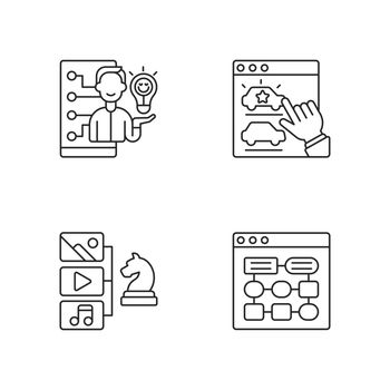 User experience improvement linear icons set