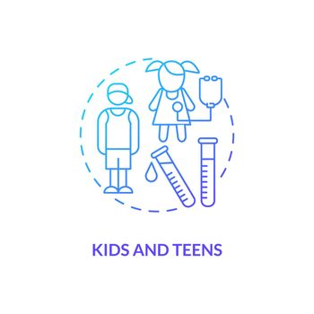 Kids and teens concept icon