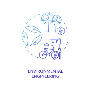 Environmental engineering blue gradient concept icon