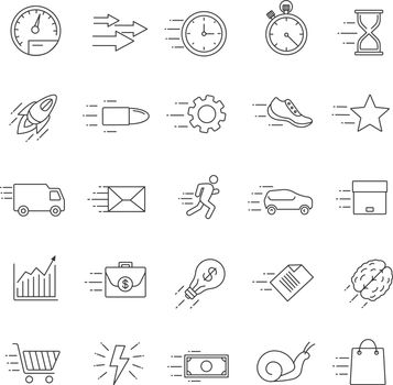Motion linear icons set