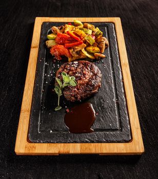 Ribeye steak with grilled vegetables 