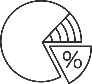 Percentage pie chart linear icon