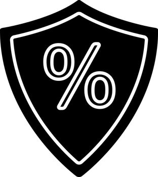 Shield with percent glyph icon
