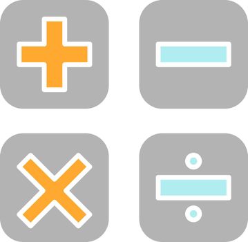 Maths symbols glyph color icon