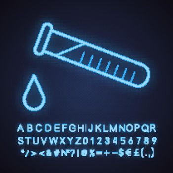 Chemical experiment neon light icon