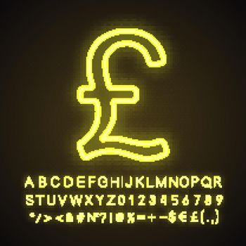 Pound neon light icon
