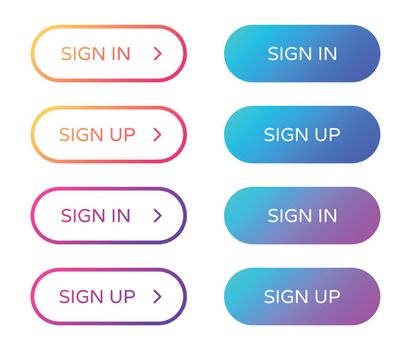 sign in sign up web buttons collection