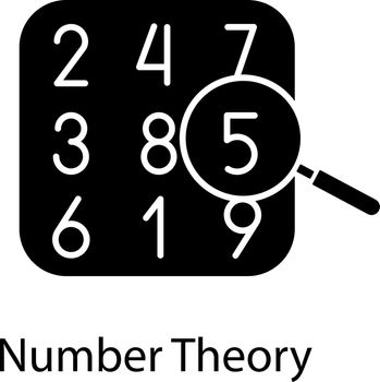 Number theory glyph icon