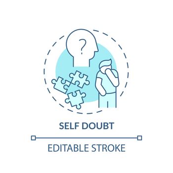 Self-doubt concept icon