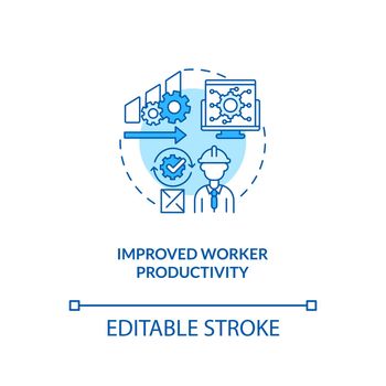 Improved worker productivity concept icon