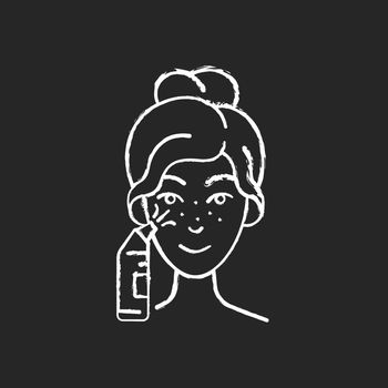 Blackhead remover chalk white icon on black background